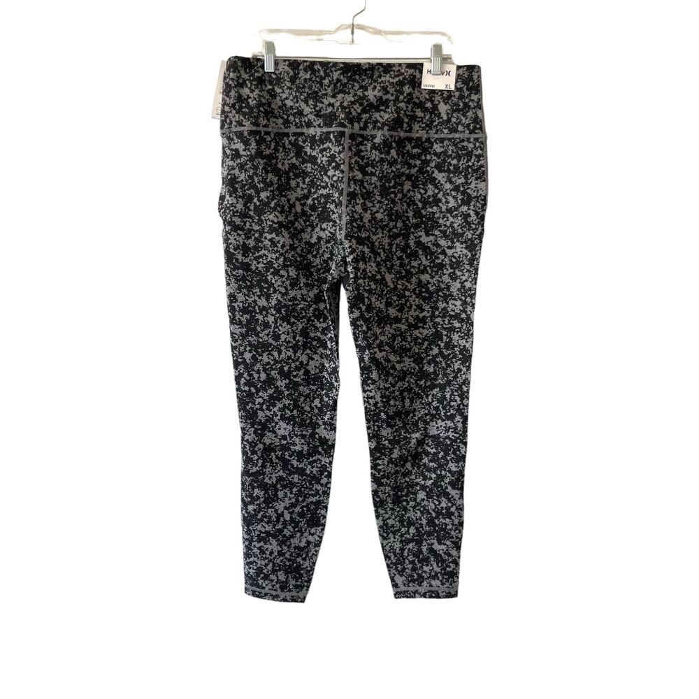 NWT Hurley Women’s Leggings Size XL Grey Black Pattern